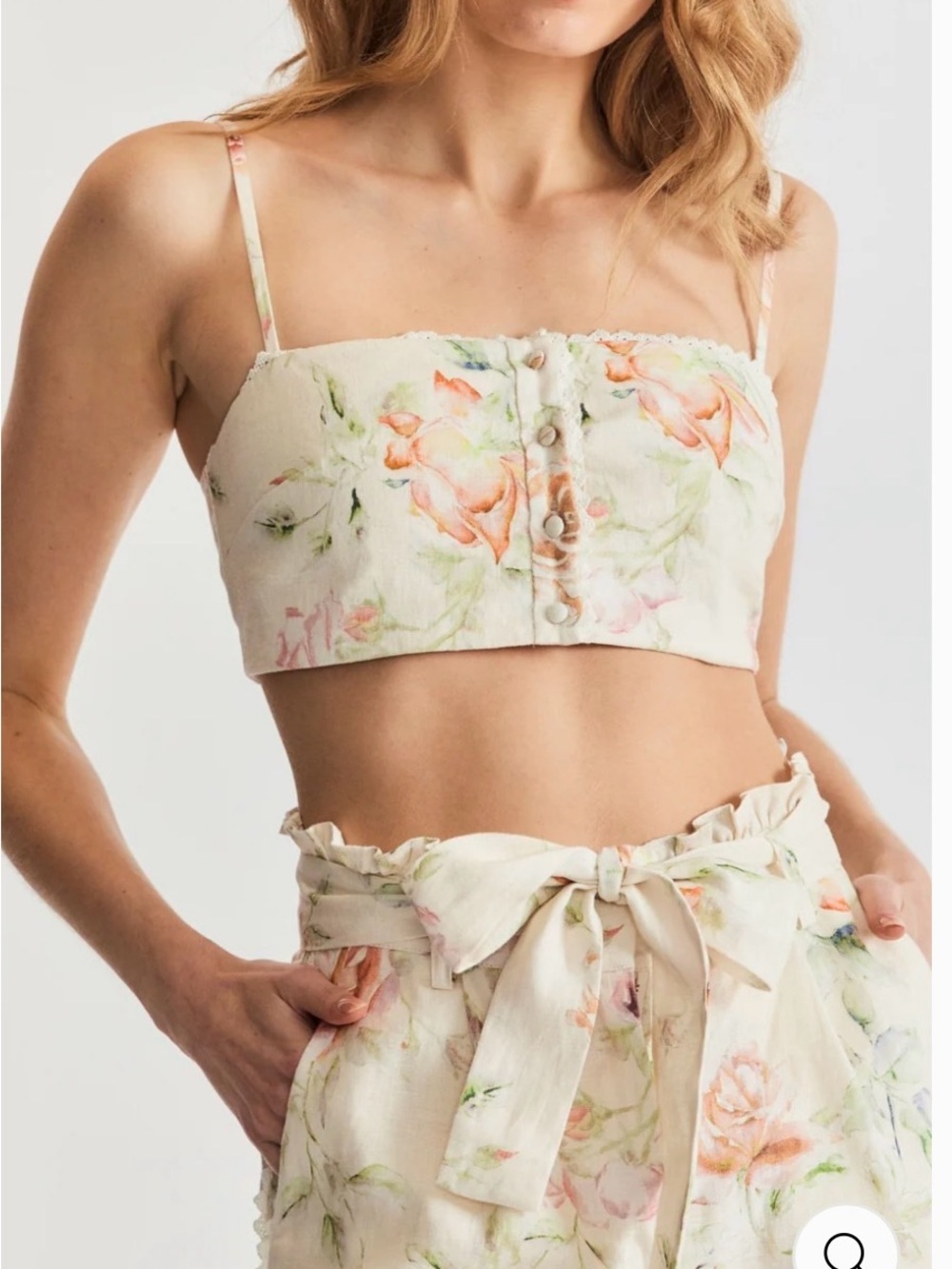 Caroline Constas  Floral Linen top (Mix52)